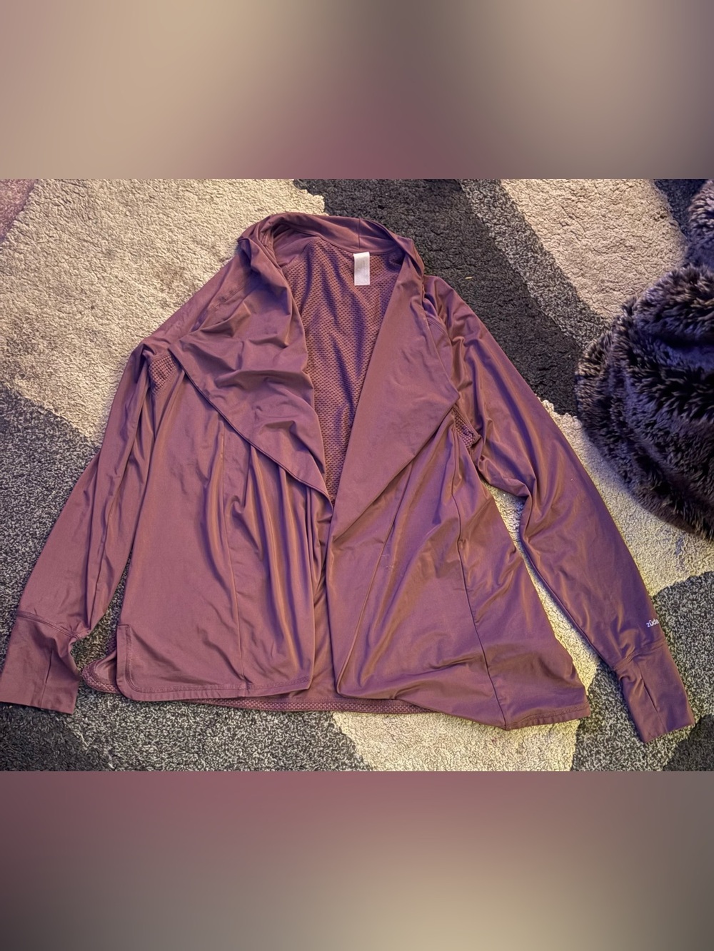 Women's Plum Open-Front coat by ZUDA